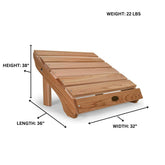 AO21 Adirondack Cedar Patio Ottoman Outdoor Foot Rest Chair | Handcrafted Western Red Cedar | Sanded Finish | Snug-Fitting Parts | 20x24x14